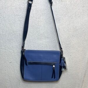 The Sak Blue Crossbody Bag with Navy Trim